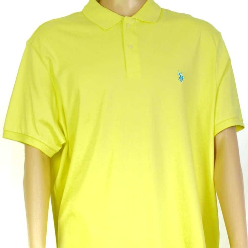BRAND NEW!!!  USPA MEN'S CASUAL YELLOW POLO SHIRT